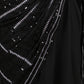 Rajwada Black and White Sequins Embroidered Georgette Saree with Unstitched Blouse for Women