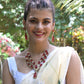 Rajwada Red And Gold Choker Neck Piece Set For Women