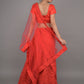 Rajwada Red Embroidered Net Stitched Lehenga Set For Women