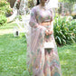 Rajwada Mauve Embroidered Net Semi Stitched Lehenga for Women