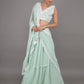 Rajwada Sea Green Georgette Embroidered Semi Stitched Lehenga With Unstitched Blouse For Women