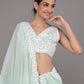 Rajwada Sea Green Georgette Embroidered Semi Stitched Lehenga With Unstitched Blouse For Women