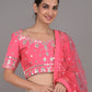 Rajwada Pink Embroidered Silk Blend Stitched Lehenga Set For Women