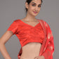 Rajwada Purple Woven Silk Blend Semi Stitched Lehenga With Red Unstitched Blouse For Women
