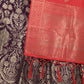 Rajwada Purple Woven Silk Blend Semi Stitched Lehenga With Red Unstitched Blouse For Women