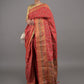 Rajwada Red Silk Blend Woven Saree with Unstitched Blouse for Women