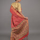Rajwada Red Silk Blend Woven Saree with Unstitched Blouse for Women