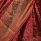 Rajwada Red Silk Blend Woven Saree with Unstitched Blouse for Women