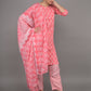 Rajwada Peach Printed Cotton Stitched Kurta Set for Women