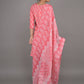 Rajwada Peach Printed Cotton Stitched Kurta Set for Women