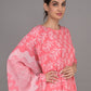 Rajwada Peach Printed Cotton Stitched Kurta Set for Women