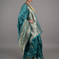 Rajwada Teal Woven Silk Blend Saree with Unstitched Blouse for Women