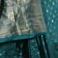 Rajwada Teal Woven Silk Blend Saree with Unstitched Blouse for Women