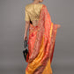 Rajwada Yellow and Red Embroidered Silk Blend Saree with Unstitched Blouse for Women