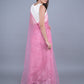 Rajwada Pink Embellished Net Saree with Unstitched Blouse for Women