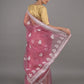 Rajwada Mauve Embroidered Organza Saree with Unstitched Blouse For Women