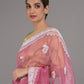 Rajwada Mauve Embroidered Organza Saree with Unstitched Blouse For Women
