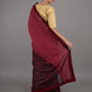 Rajwada Maroon Polyester Embellished Saree With Unstitched Blouse For Women