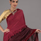 Rajwada Maroon Polyester Embellished Saree With Unstitched Blouse For Women