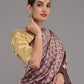 Rajwada Dark Purple Woven Silk Blend Saree with Unstitched Blouse for Women