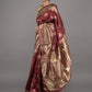 Rajwada Maroon Woven Banarasi Silk Saree With Unstitched Blouse For Women