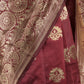 Rajwada Maroon Woven Banarasi Silk Saree With Unstitched Blouse For Women