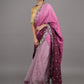 Rajwada Purple Embroidered Satin Saree with Unstitched Blouse for Women