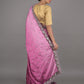 Rajwada Purple Embroidered Satin Saree with Unstitched Blouse for Women