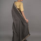 Rajwada Dark Grey Silk Blend Embroidered Saree With Unstitched Blouse For Women