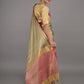 Rajwada Olive Green Silk Blend Woven Saree With Unstitched Blouse For Women