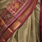 Rajwada Olive Green Silk Blend Woven Saree With Unstitched Blouse For Women