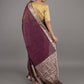 Rajwada Deep Purple Silk Blend Woven Saree With Unstitched Blouse For Women