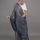 Rajwada Grey Georgette Woven Saree With Unstitched Blouse For Women