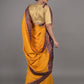 Rajwada Mustard Embroidered Crepe Silk Saree with Unstitched Blouse for Women