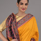 Rajwada Mustard Embroidered Crepe Silk Saree with Unstitched Blouse for Women