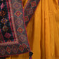 Rajwada Mustard Embroidered Crepe Silk Saree with Unstitched Blouse for Women