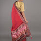 Rajwada Red Shaded Chinon Silk Blend Woven Saree With Unstitched Blouse For Women
