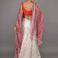 Rajwada White Embroidered Georgette Semi Stitched Lehenga With Unstitched Blouse For Women