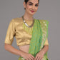 Rajwada Green Cotton Blend Woven Saree with Unstitched Blouse for Women