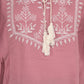 Rajwada Peach Embroidered Cotton Kurti for Women