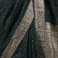 Rajwada Dark Green Silk Blend Woven Saree With Unstitched Blouse For Women