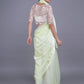 Rajwada Lime Green Silk Blend Woven Saree With Unstitched Blouse For Women