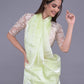 Rajwada Lime Green Silk Blend Woven Saree With Unstitched Blouse For Women