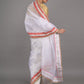 Rajwada White and Red Embroidered Organza Saree for Women