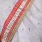 Rajwada White and Red Embroidered Organza Saree for Women