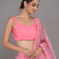 Rajwada Pink Net Semi Stitched Lehenga With Unstitched Blouse For Women