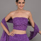 Rajwada Violet Bandhani Printed Georgette Semi Stitched Lehenga With Unstitched Blouse For Women