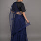 Rajwada Navy Blue Net Semi Stitched Lehenga With Unstitched Blouse For Women