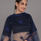 Rajwada Navy Blue Net Semi Stitched Lehenga With Unstitched Blouse For Women