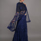 Rajwada Navy Blue Net Semi Stitched Lehenga With Unstitched Blouse For Women